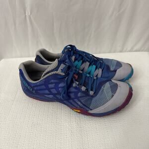 Merrell Trail Glove 4 Shoes Womens 6.5 Vibram Barefoot Running Minimalist Blue